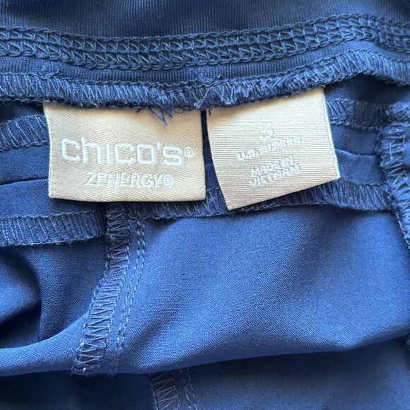 Chico's Zenergy Capri Workout Athleisure Pull On Pants Royal Blue Size 16 - Picture 8 of 11